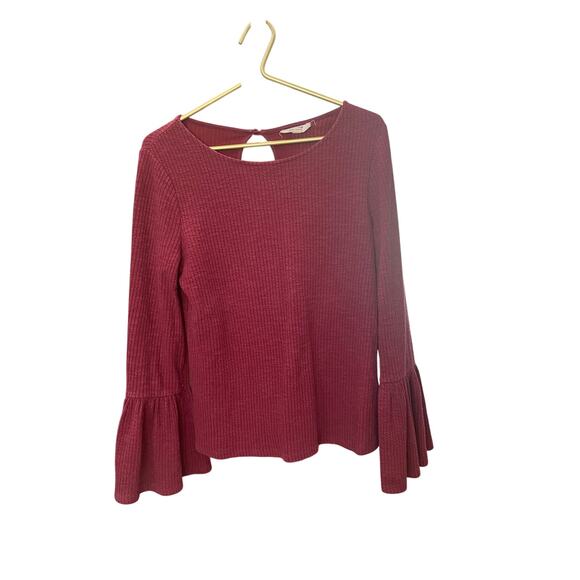 Porridge Red Ribbed Bell Sleeve Top – Sz M – Anthro- EUC - Picture 3 of 7